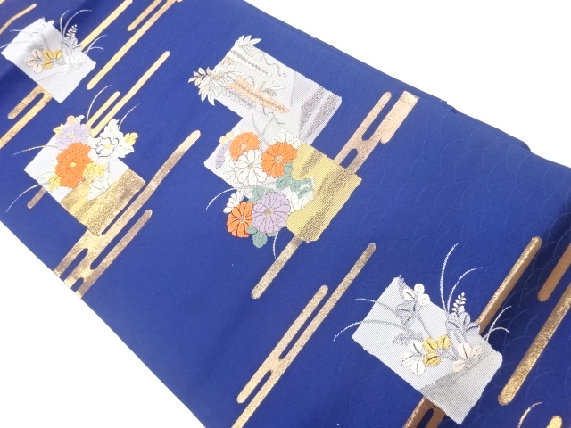 JAPANESE KIMONO / VINTAGE NAGOYA OBI / WOVEN FLOWERS & EGASUMI PATTERN